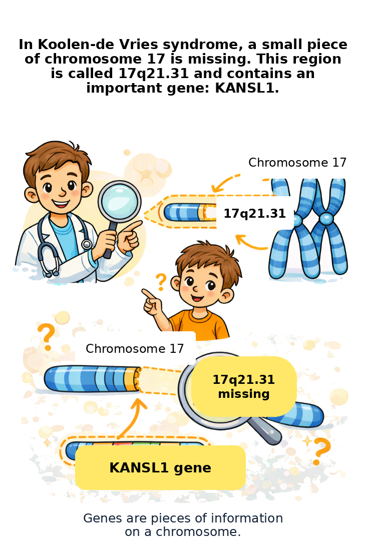 Illustration of the KANSL1 gene on chromosome 17